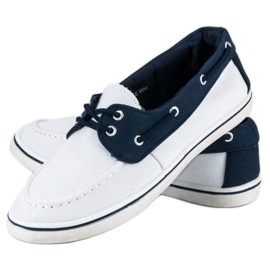 McKey Mocasines azul marino de moda blanco 2 McKey Mocasines azul marino de moda blanco 2