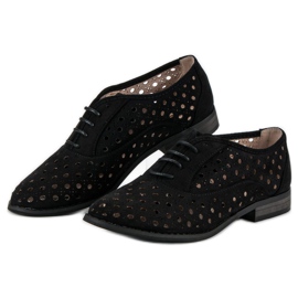 Corina Zapatos calados con ribete. negro 2