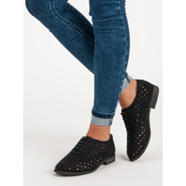 Corina Zapatos calados con ribete. negro 4