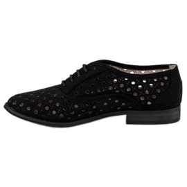 Corina Zapatos calados con ribete. negro 1