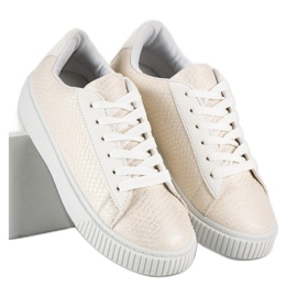 Zapatillas blancas con estampado de serpiente blanco 1