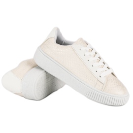 Zapatillas blancas con estampado de serpiente blanco 4