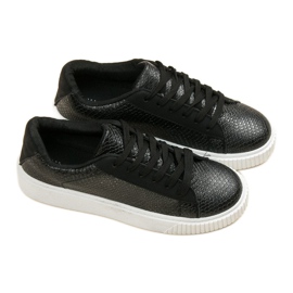 Zapatillas negras con estampado de serpiente negro 5