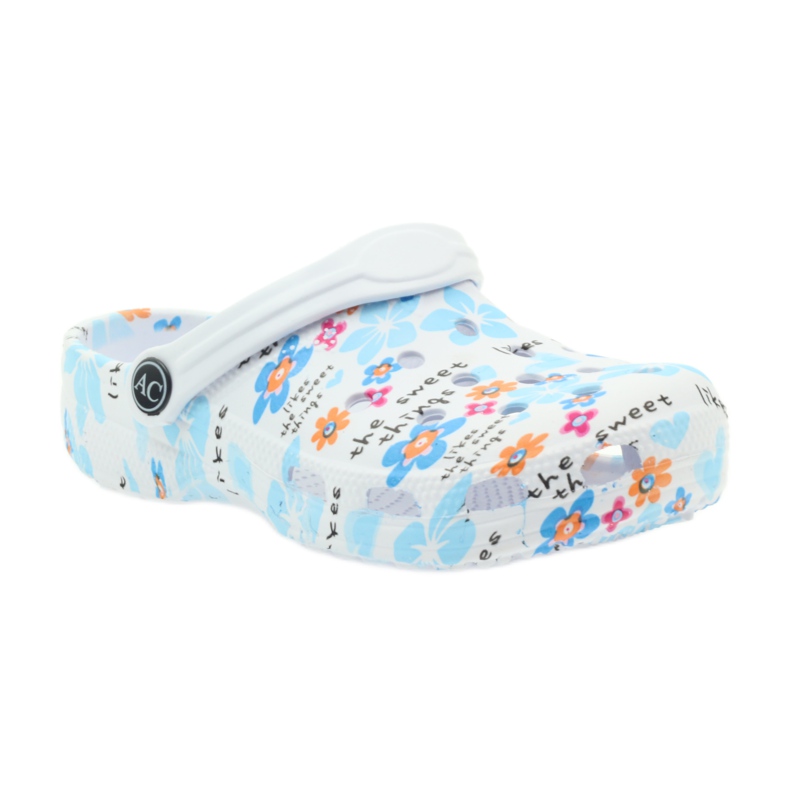American Club Pantuflas infantiles cocodrilos americanos blanco azul naranja rosa 1