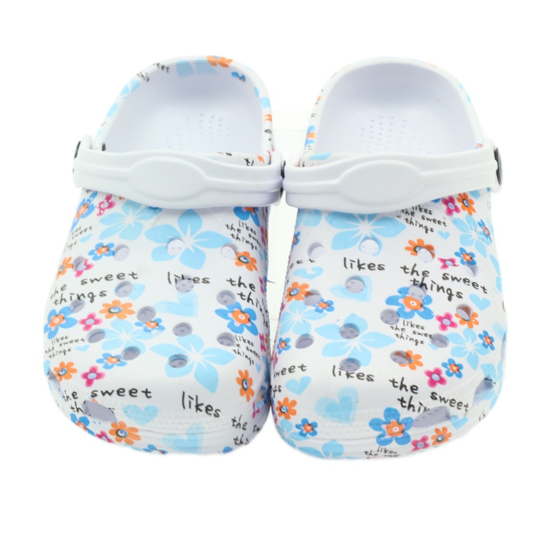 American Club Pantuflas infantiles cocodrilos americanos blanco azul naranja rosa 3