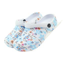 American Club Pantuflas infantiles cocodrilos americanos blanco azul naranja rosa 4