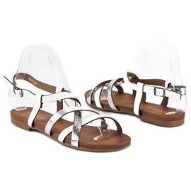 Sandalias blancas vinceza blanco gris 3