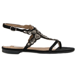Corina Chanclas elegantes negro gris 1