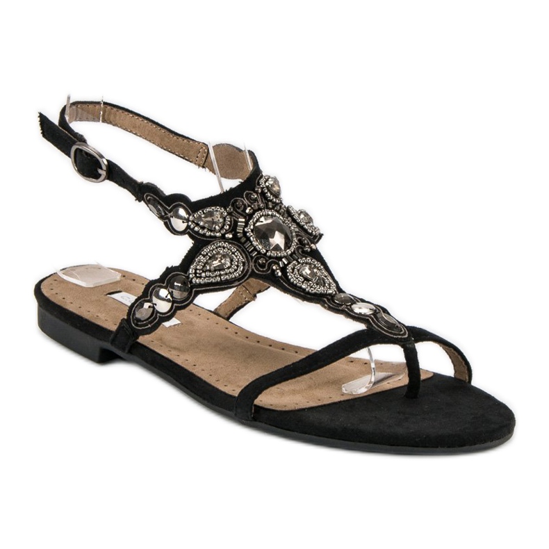 Corina Chanclas elegantes negro gris 2