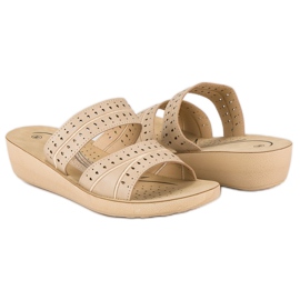 Zapatillas cuña beige 3