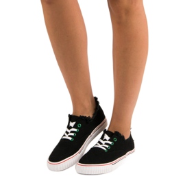 L&H Zapatillas deportivas atadas a la moda negro 6