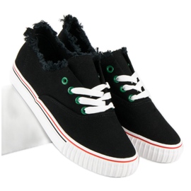 L&H Zapatillas deportivas atadas a la moda negro 5