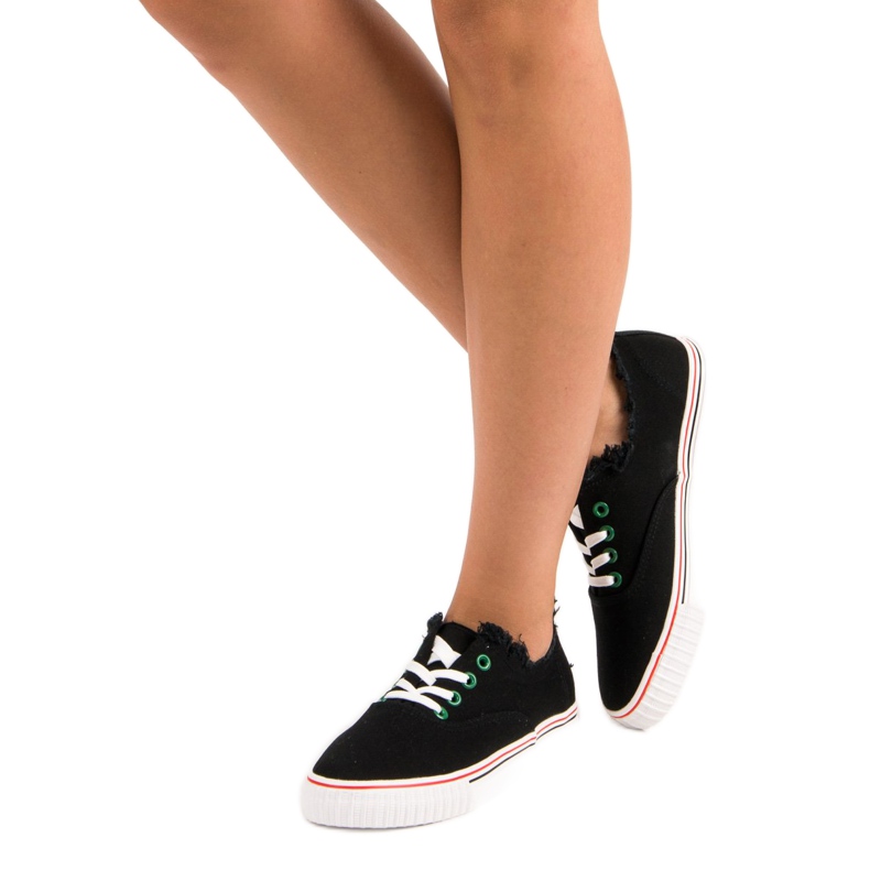 L&H Zapatillas deportivas atadas a la moda negro 1 L&H Zapatillas deportivas atadas a la moda negro 1