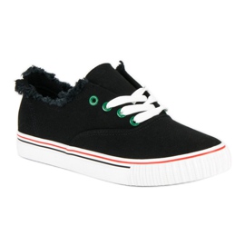 L&H Zapatillas deportivas atadas a la moda negro 2