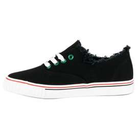 L&H Zapatillas deportivas atadas a la moda negro 3