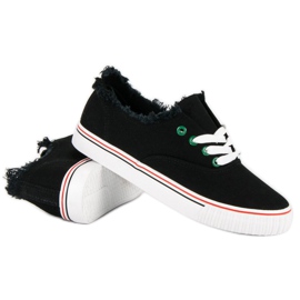 L&H Zapatillas deportivas atadas a la moda negro 4