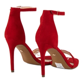 Seastar Sandalias de gamuza en un tacón alto rojo 4
