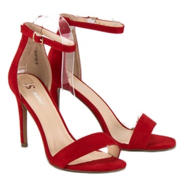 Seastar Sandalias de gamuza en un tacón alto rojo 5