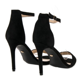 Seastar Sandalias de gamuza en un tacón alto negro 4