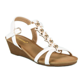 Sandalias cuña blancas blanco 7