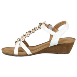 Sandalias cuña blancas blanco 8