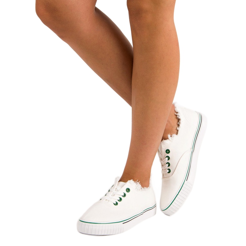 L&H Zapatillas deportivas atadas a la moda blanco 2