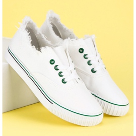 L&H Zapatillas deportivas atadas a la moda blanco 6