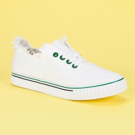 L&H Zapatillas deportivas atadas a la moda blanco 3