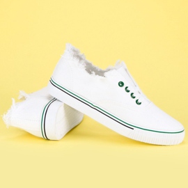 L&H Zapatillas deportivas atadas a la moda blanco 5