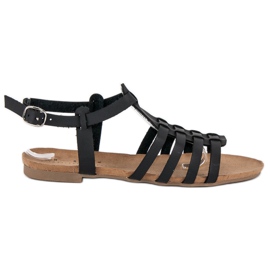 Cómodas sandalias de verano negro 4