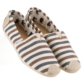 L. Day Slipon rayas beige marrón gris 5