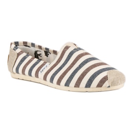L. Day Slipon rayas beige marrón gris 2