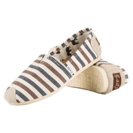 L. Day Slipon rayas beige marrón gris 4