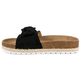 Zapatillas negras con lazo negro 4