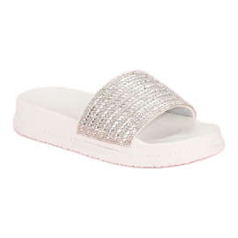 Babuchas blancas con cristales blanco 4