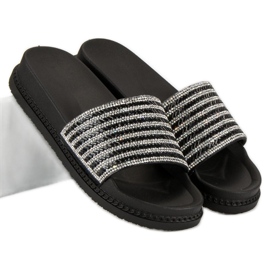 Babuchas negras con cristales negro 6