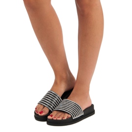 Babuchas negras con cristales negro 1