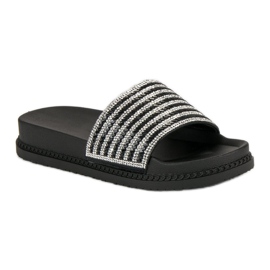 Babuchas negras con cristales negro 3