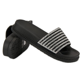Babuchas negras con cristales negro 5
