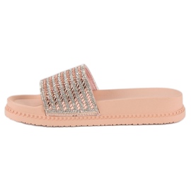 Babuchas rosas con cristales rosado 4