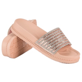 Babuchas rosas con cristales rosado 5