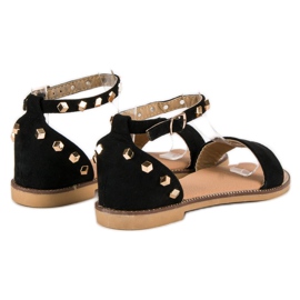 Fashion Sandalias de ante con tachuelas negro 5
