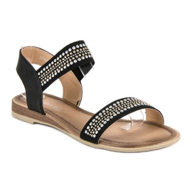 Super Mode Sandalias negras con elástico negro 2