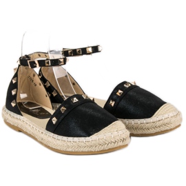 Fama Sandalias de alpargatas negras negro 3