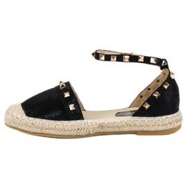 Fama Sandalias de alpargatas negras negro 1