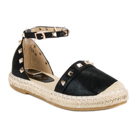 Fama Sandalias de alpargatas negras negro 6