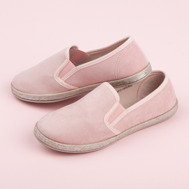Mckeylor Alpargatas de ante sin cordones rosado 4