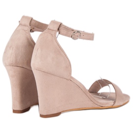 Sandalias cuña ante marrón 3