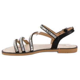 Nio Nio Sandalias planas con estilo negro 4