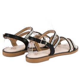 Nio Nio Sandalias planas con estilo negro 6